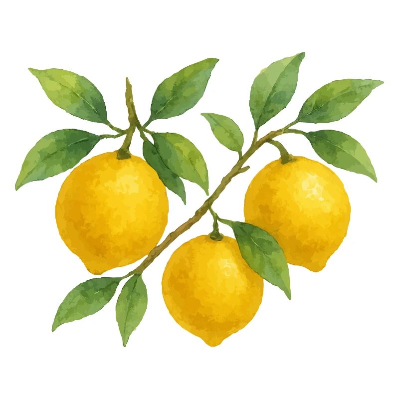 Branche de citron aquarelle design