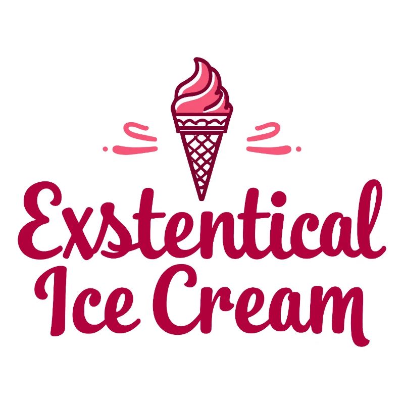Existenzielle Eiscreme Lustiger Spruch Eis Waffel