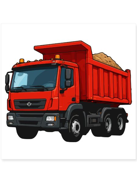 Roter Kipplader Cartoon-Design