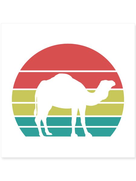 Kamel Silhouette Retro Style