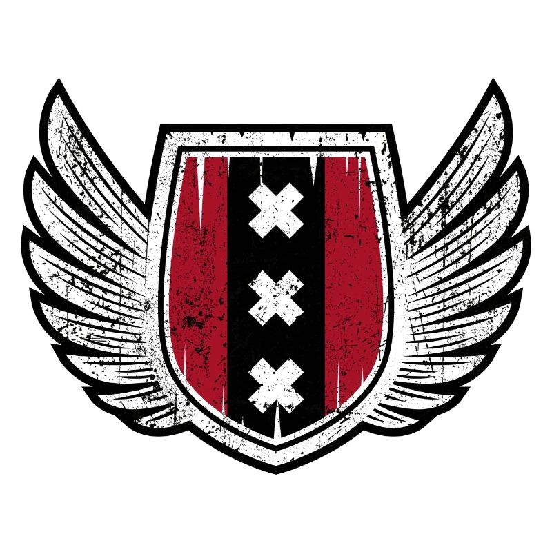 Crimson Shield with Winged X Emblem
