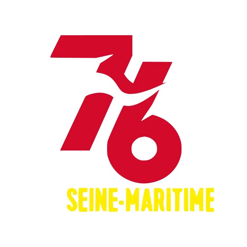 Stylized 76 Seine-Maritime emblem