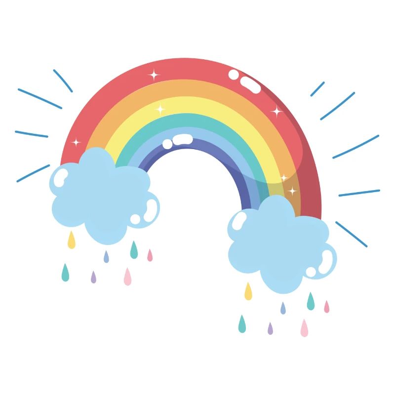 Pastel Rainbow Raincloud Arc