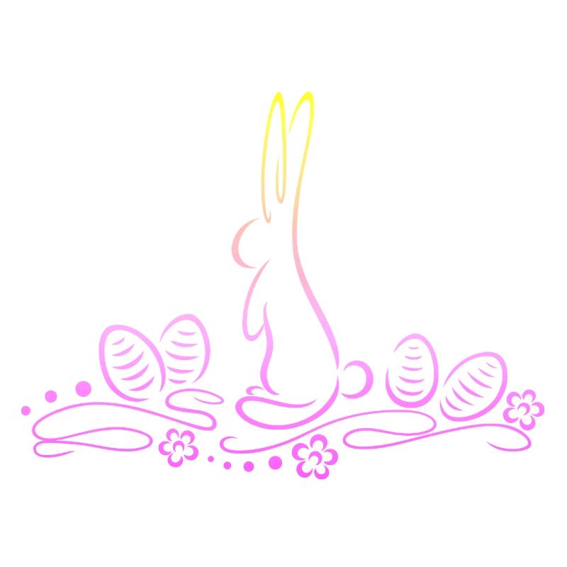 Easter Bunny Silhouette with Easter Eggs
