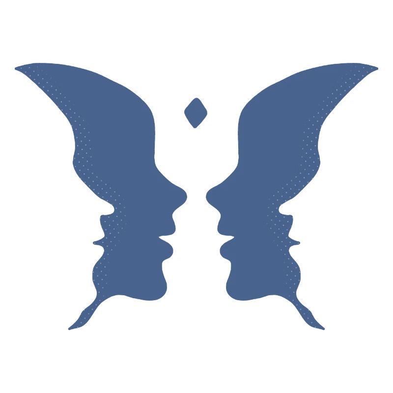 Küssende Gesichter oder ein Schmetterling