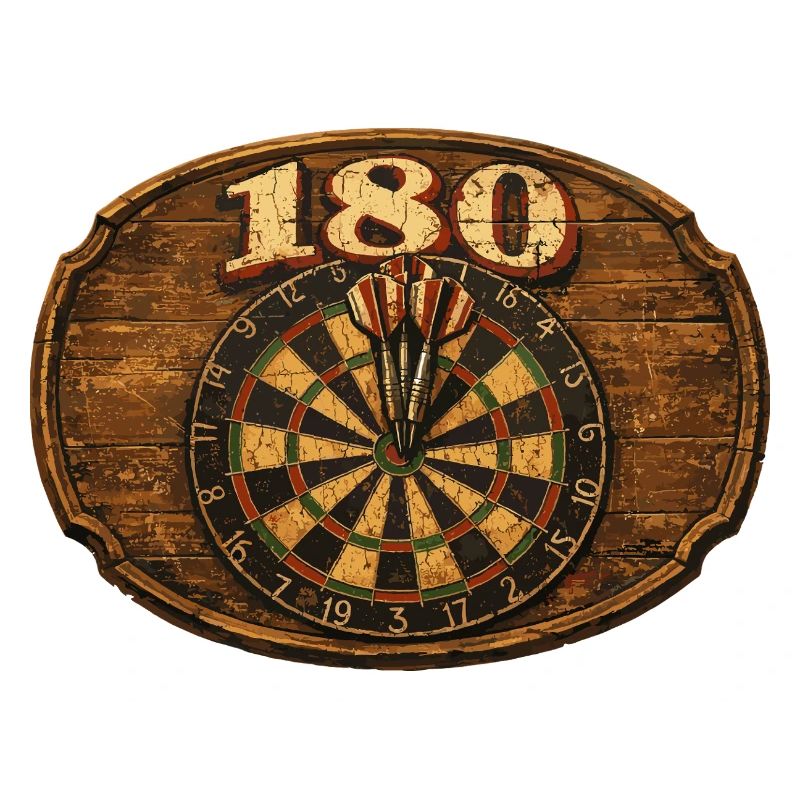 Cible de fléchettes rétro 180 pour joueurs de fléchettes - cadeau