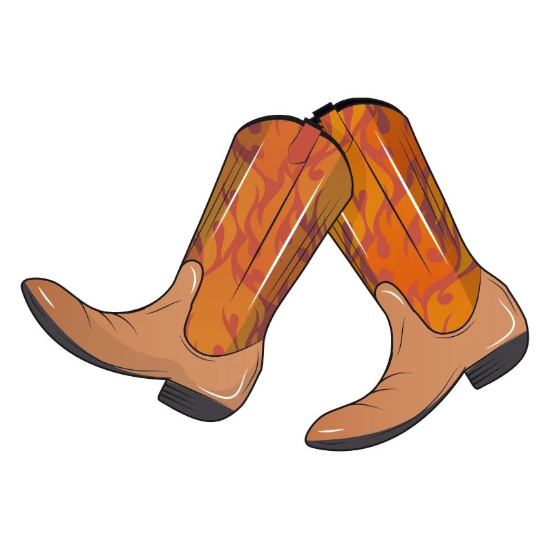 extravagant western boots with flame pattern