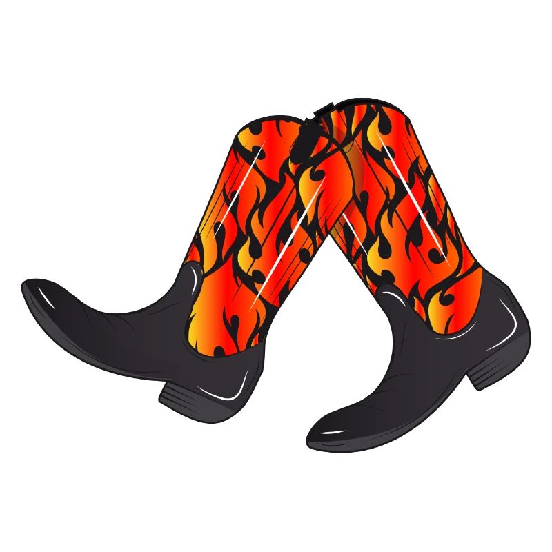extravagant western boots with flame pattern