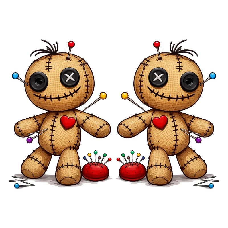 Voodoo doll with needles