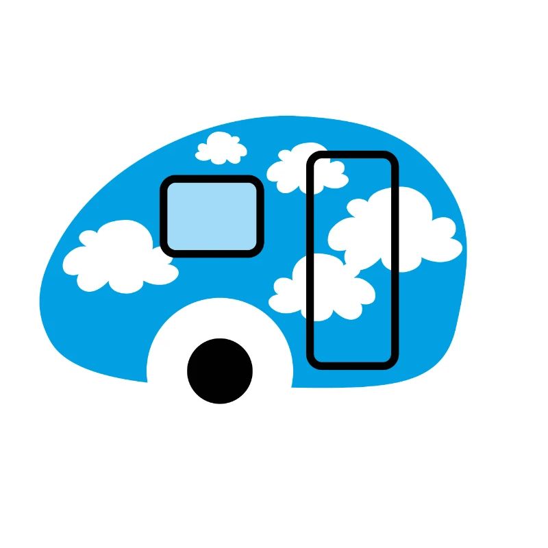 Caravan Caravan Clouds Camper Camping Retro Fan