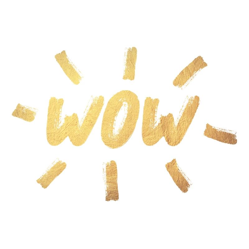 WOW Brush Gold OMG Handwriting Comic Style Cool
