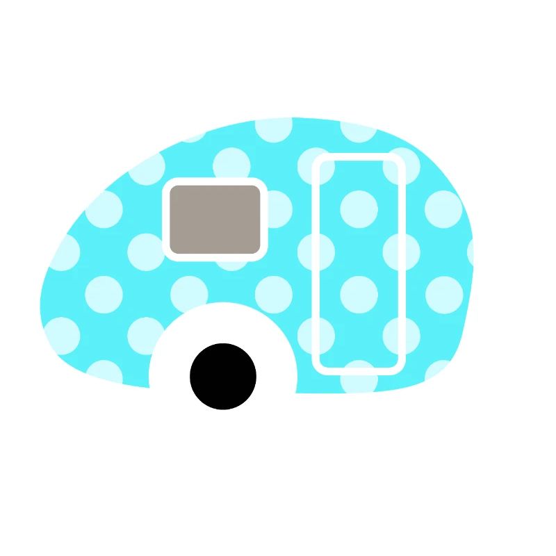 Caravan Dots Camping Points Camping, Vintage Rétro