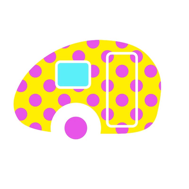 Caravane Vintage Camping Caravan Retro Dots Dots