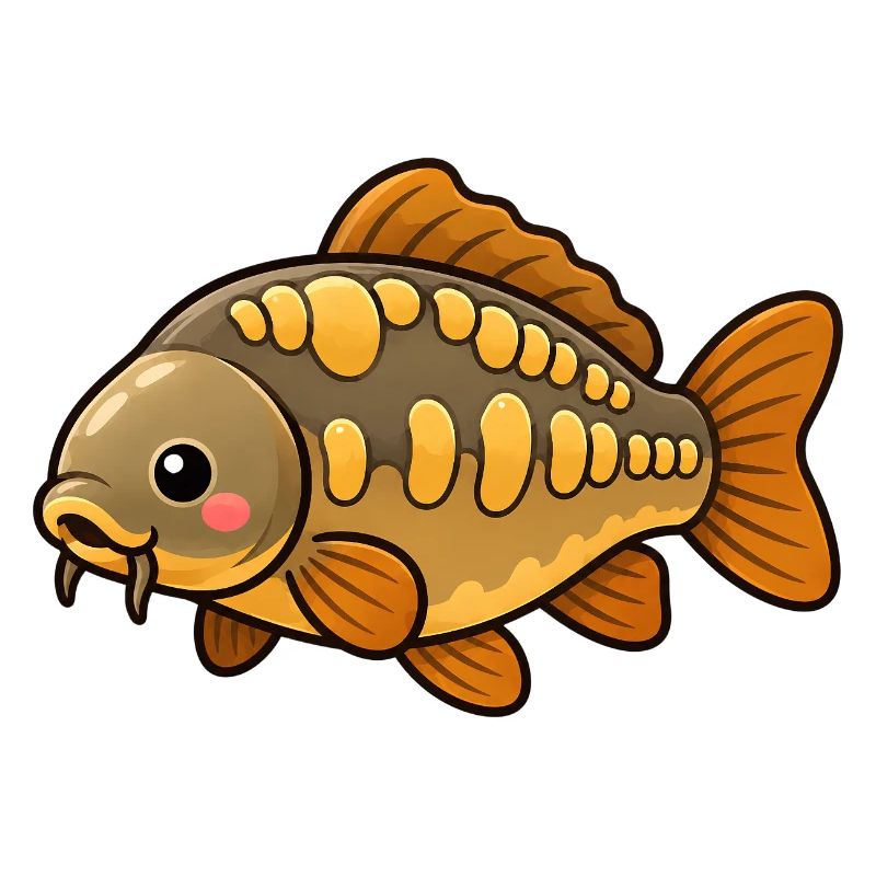 Conception de pêche des enfants carpes mignons