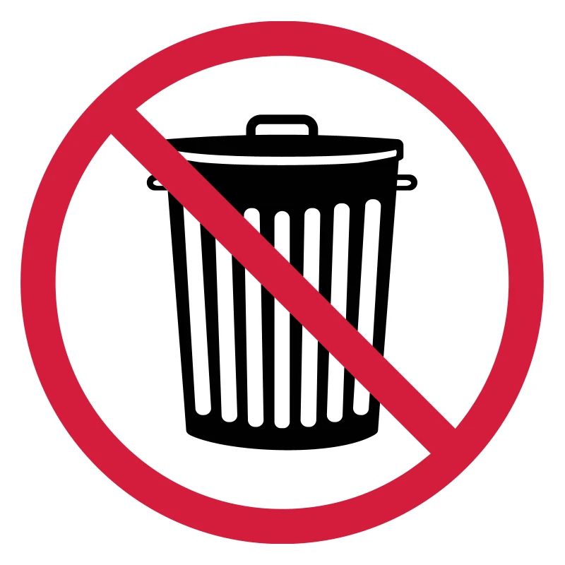 interdit schild zone pas tonne muelle