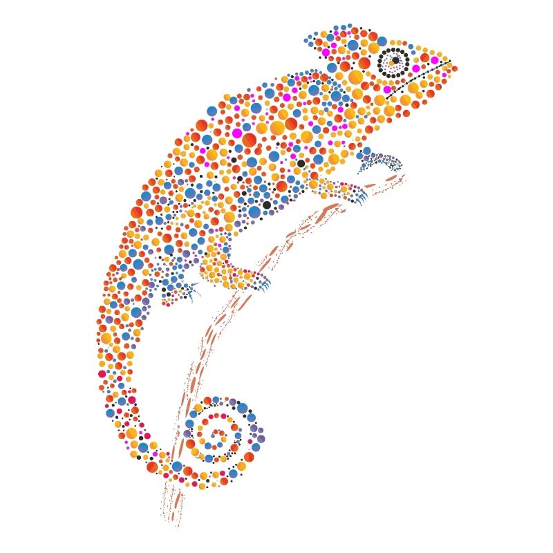 Chameleon Cute Colored Chameleon