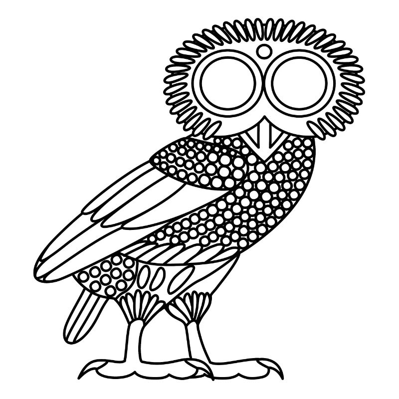 Eule der Athene [Black Outline (nur Eule)]