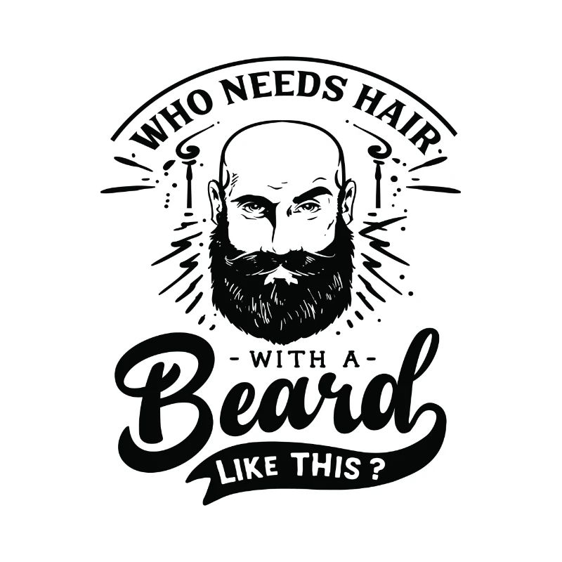 Funny Beard Hipster Men Lettering Typography