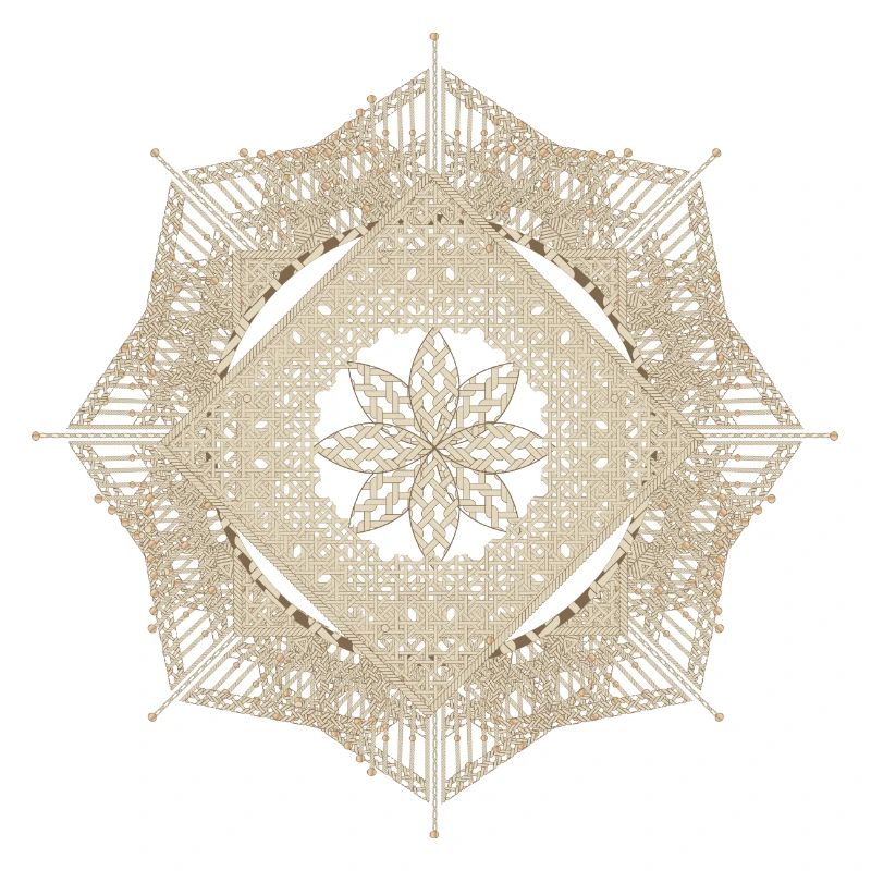 géométriques de style fleuri pendentif