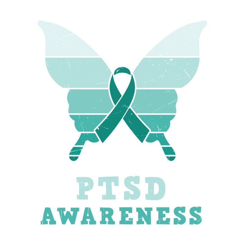 Papillon Ptsd Sensibilisation Ruban sarcelle