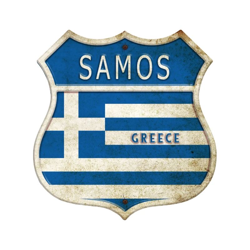 Samos Grèce Armoiries Drapeaux Design