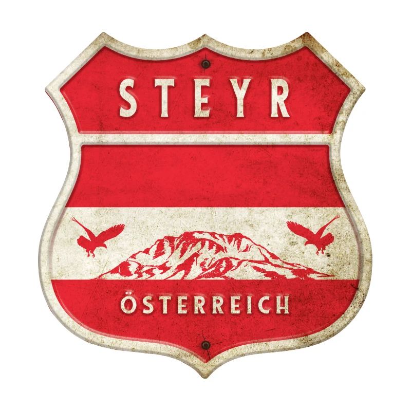 Steyr Autriche Armoiries Drapeaux Design