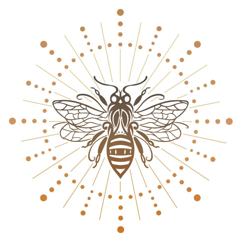Bee honey bee with sun