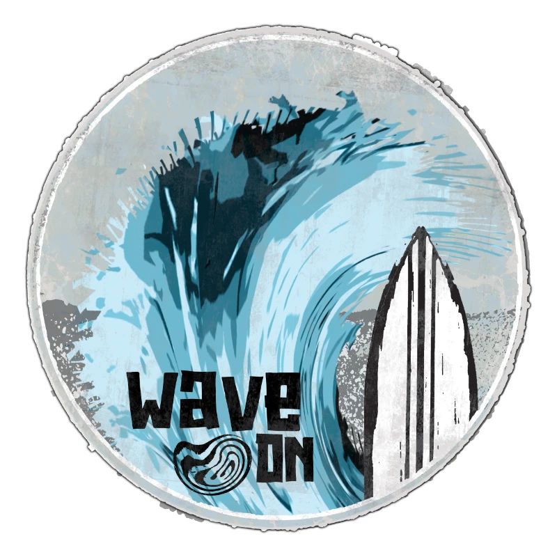 Sea wave with surfboard design