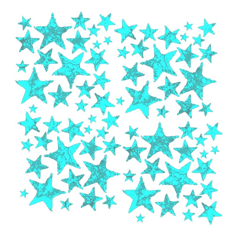 Bright blue star pattern on black