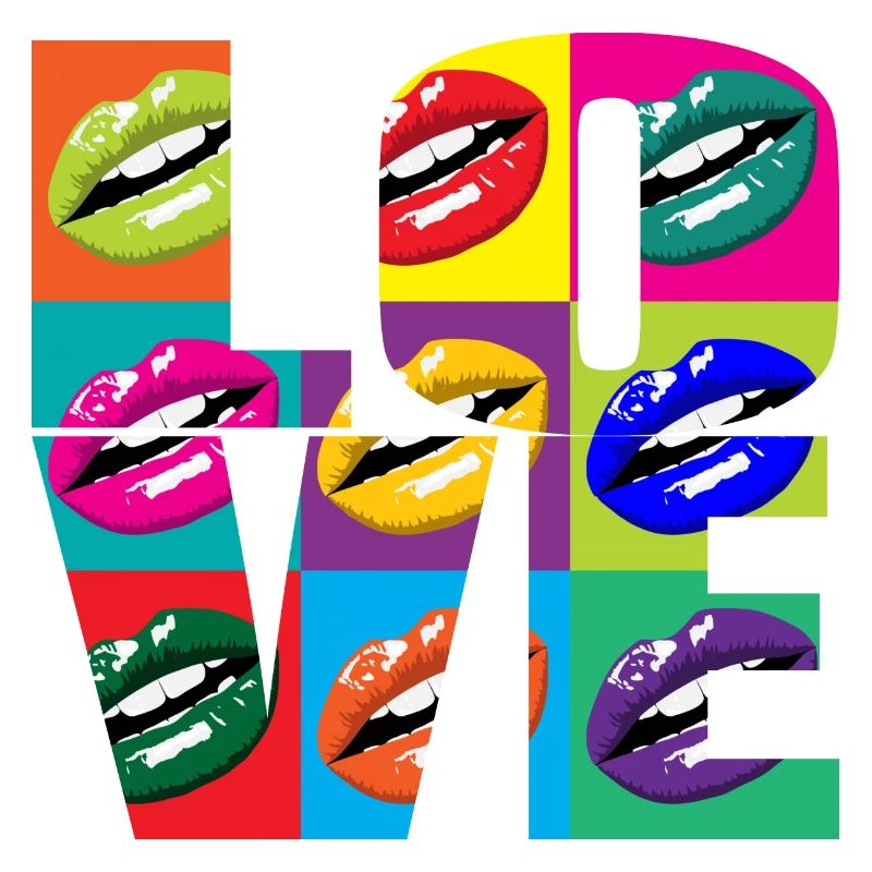 Lèvres Pop Art Multicolores