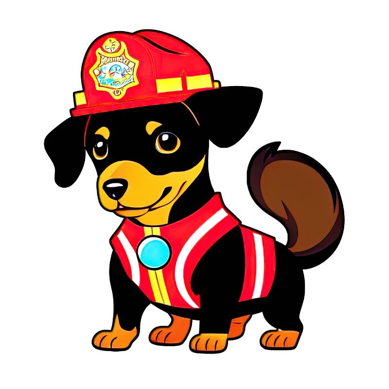 Dachshund as firefighter