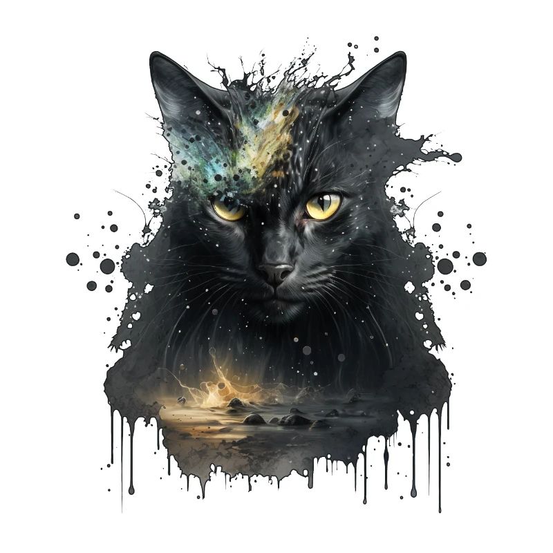 Chat noir dans la conception de l’espace