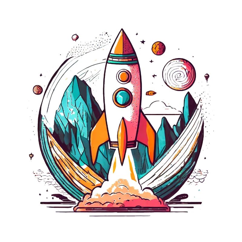 Fusée au design élégant recadrée