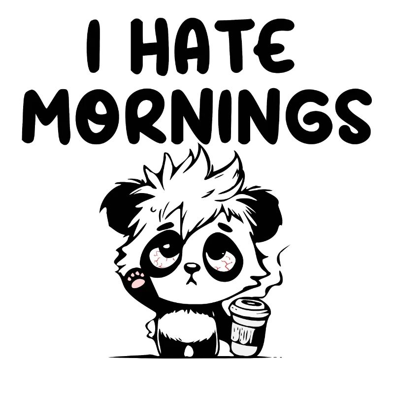 I hate mornings panda