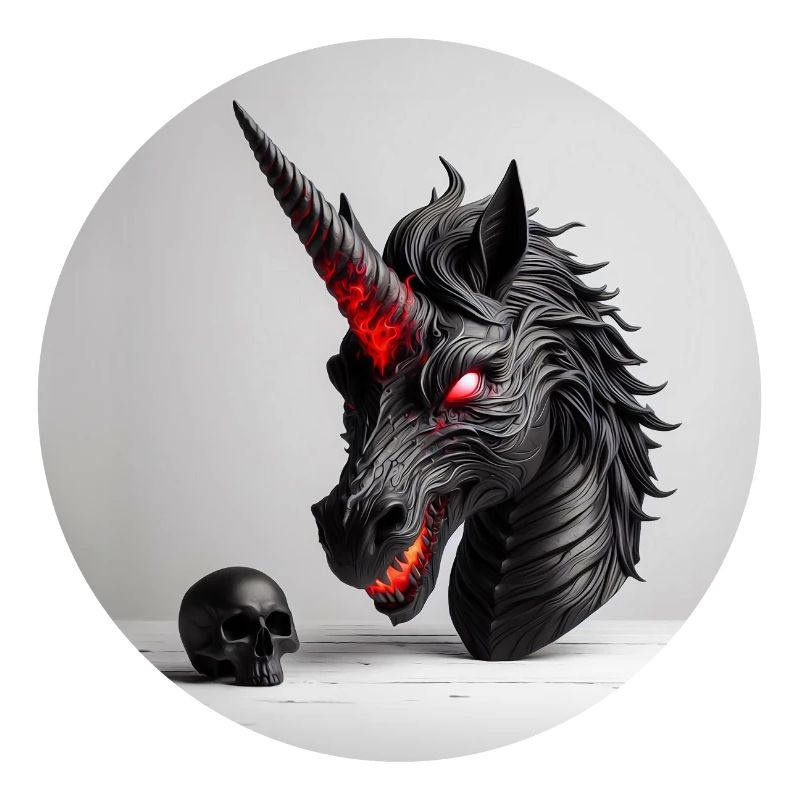 Dämonisches Einhornkopf-Design