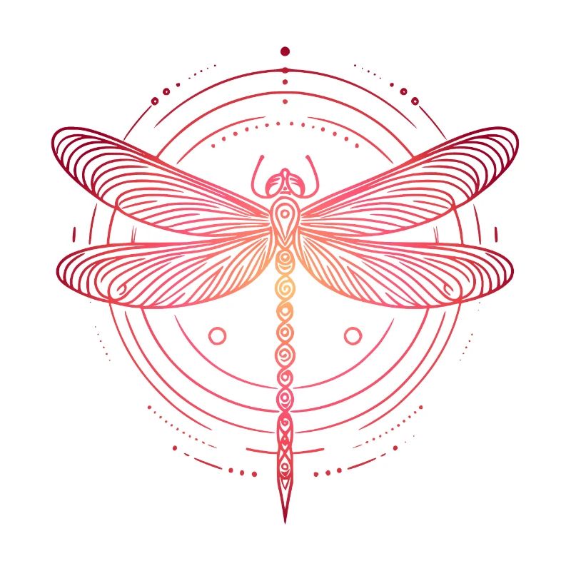Dragonfly Spiral Patterns, Pink Gradient
