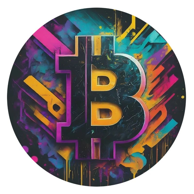 Explosion de couleurs du bitcoin