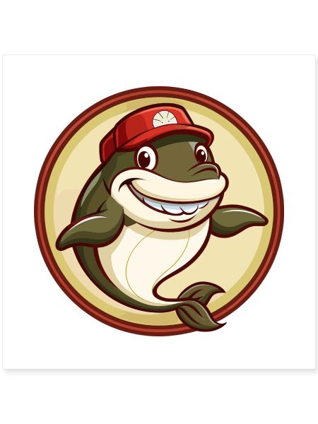 Whale Colorful Kawaii Cartoon Character Clipart