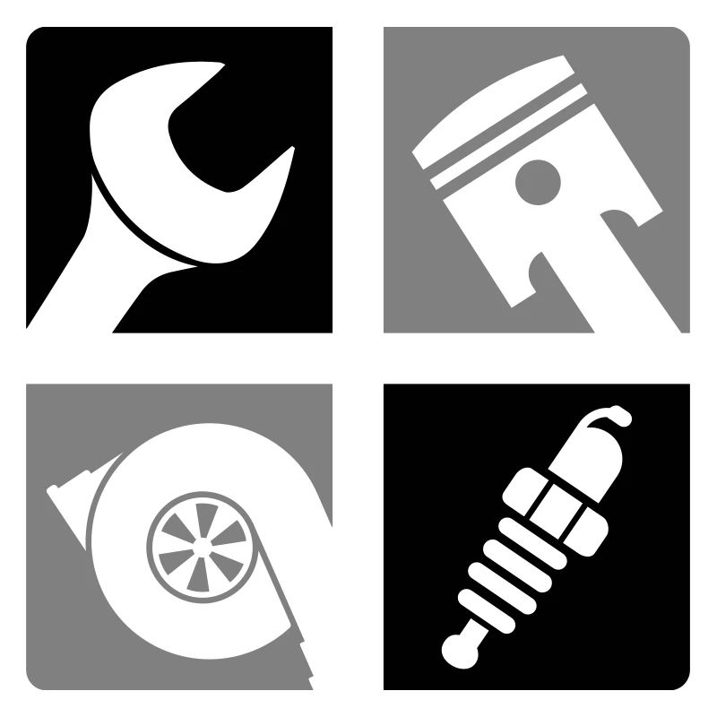 Wrench Piston Turbo Spark Plug Emblem