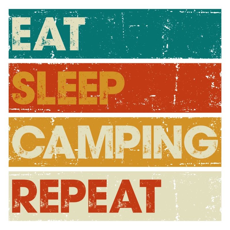 Manger dormir camping répéter rayé graphique