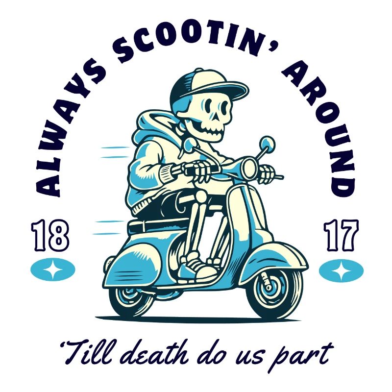 Skeleton on scooter design