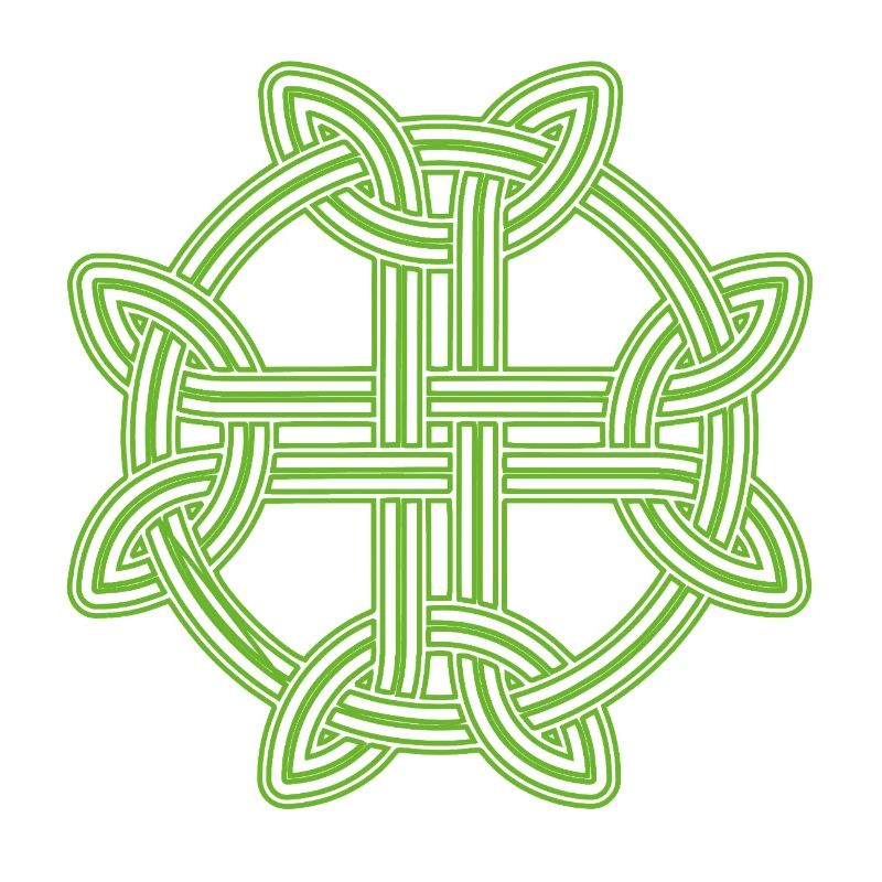 Celtic Cross Pattern Neon Green