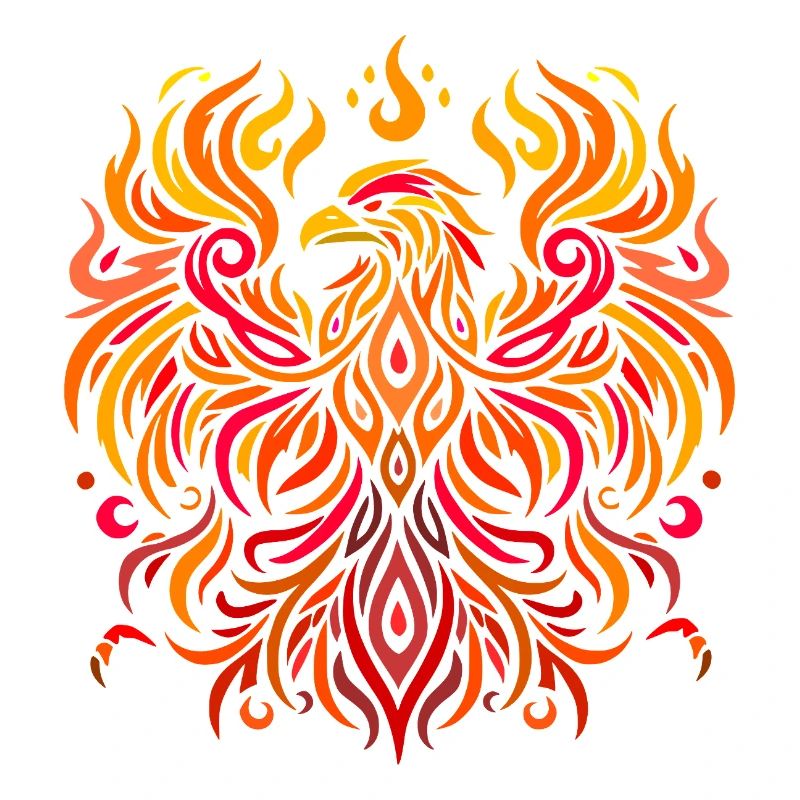 tribal eagle fire yellow red