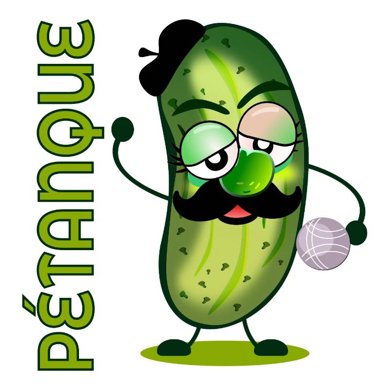 Pétanque Boule Moustache Cornichons