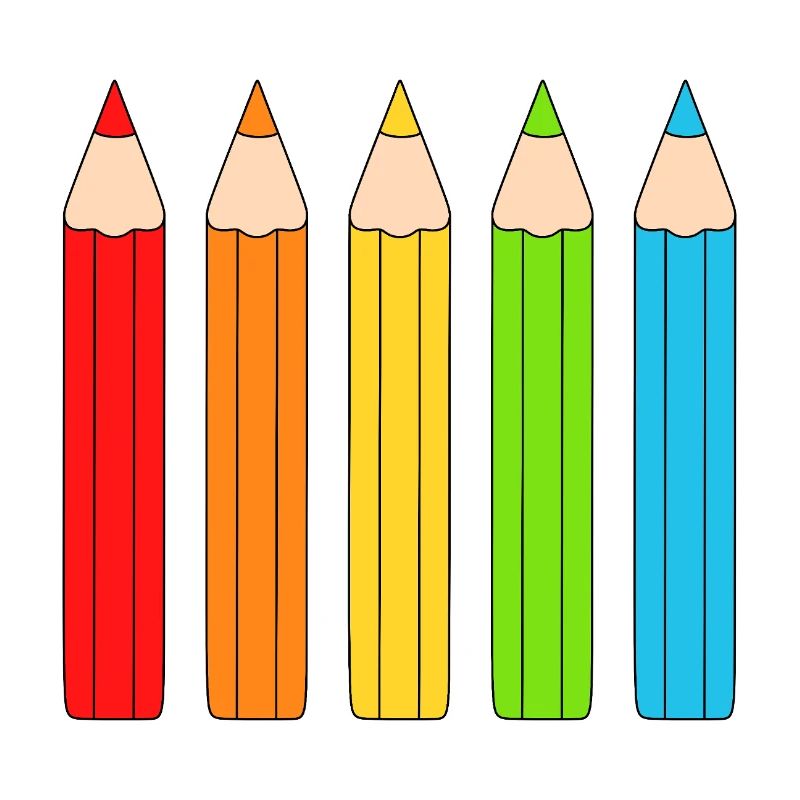 Vibrant Colour Pencil Array Design
