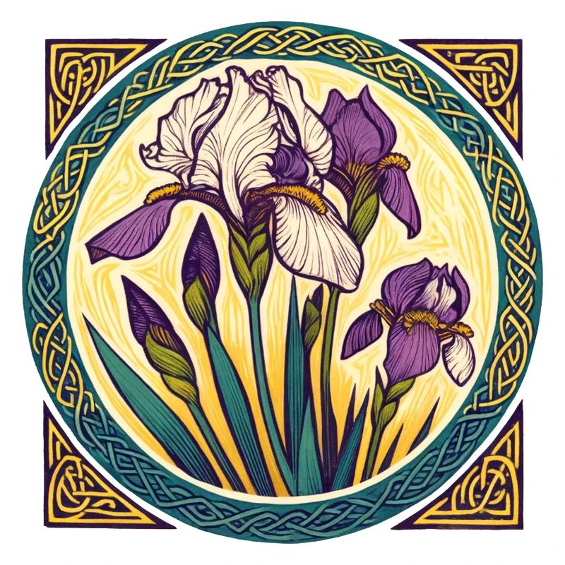 Intricate Irish Iris Celtic Artwork