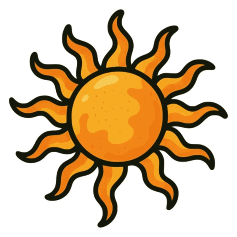 Vivid sun with artistic surface