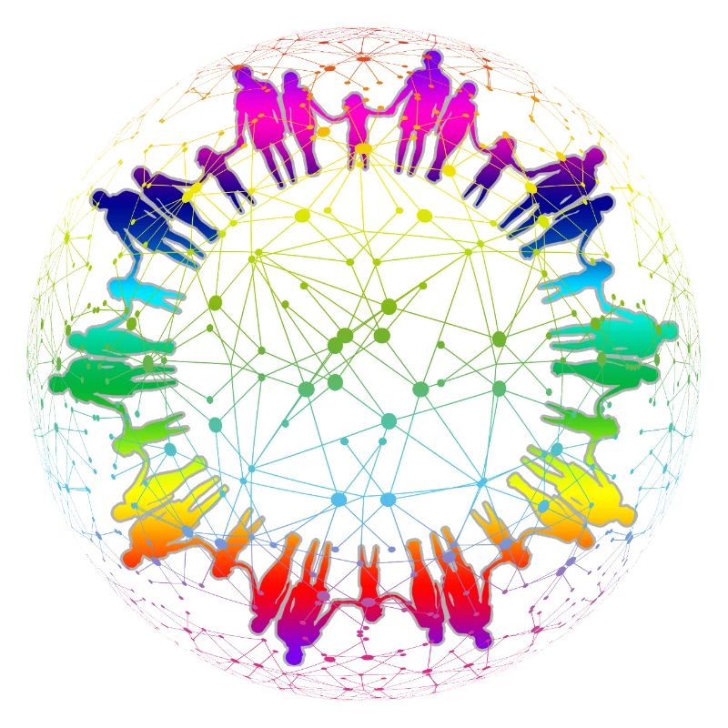 Regenbogen Netz der Gemeinschaft