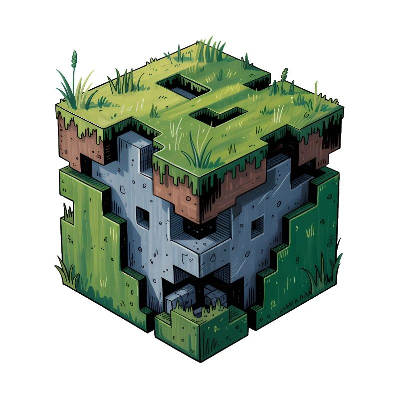 Dirt Block - Logo Low Poly cool