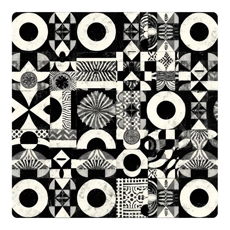 Abstract Black and White Pattern Geometry